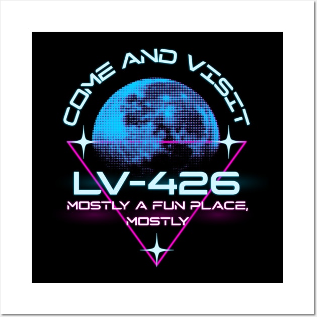 Cool retro Alien LV-426 synthwave design Wall Art by Suki's